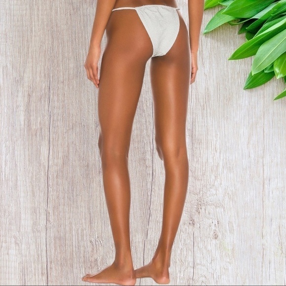 Lovers + Friends Flashing Lights Bikini Bottom in Silver Glitter XL - Picture 3 of 6